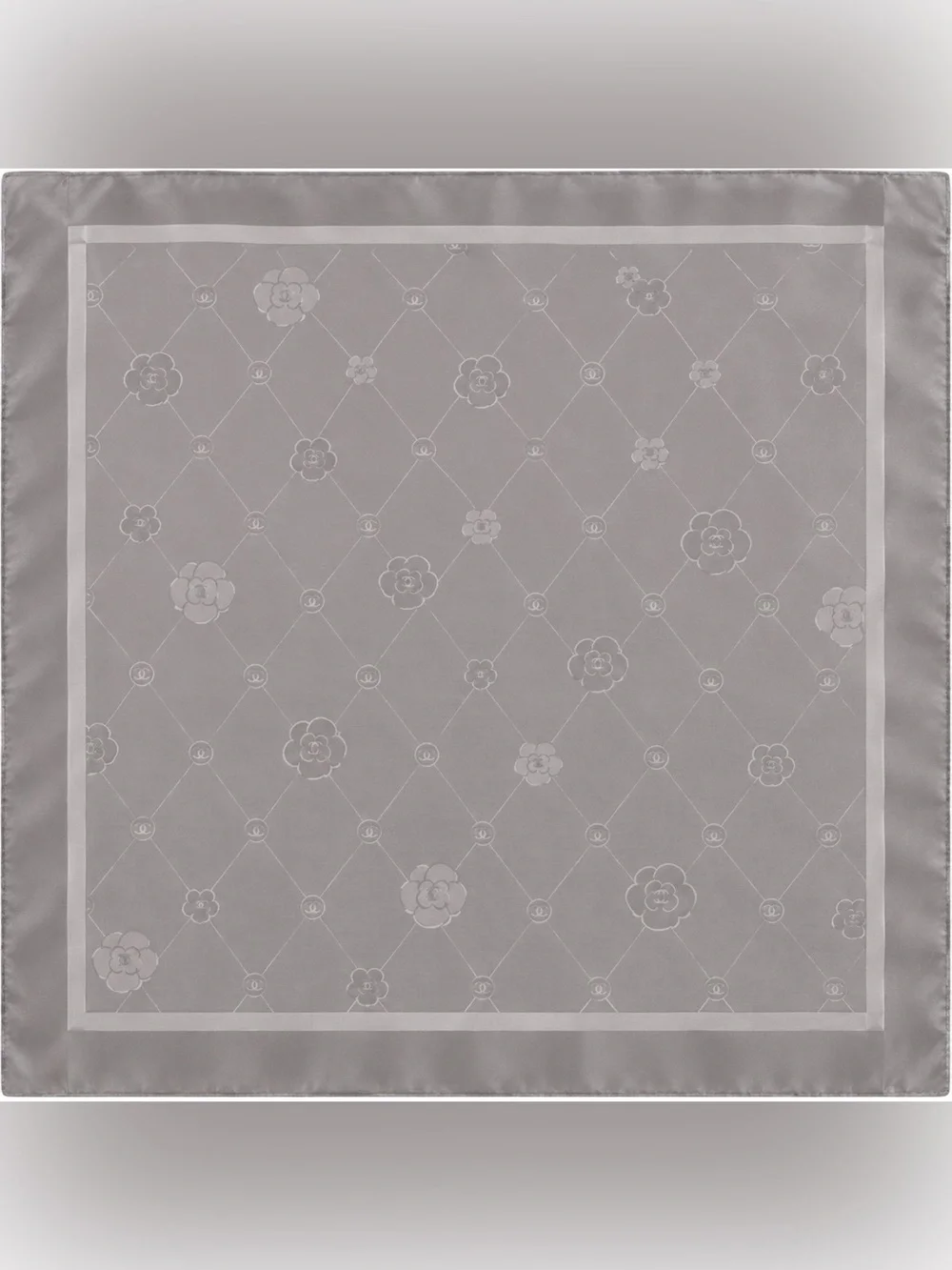 Chanel gray solid square classic scarf 35x35 ‼️LAST ONE LEFT